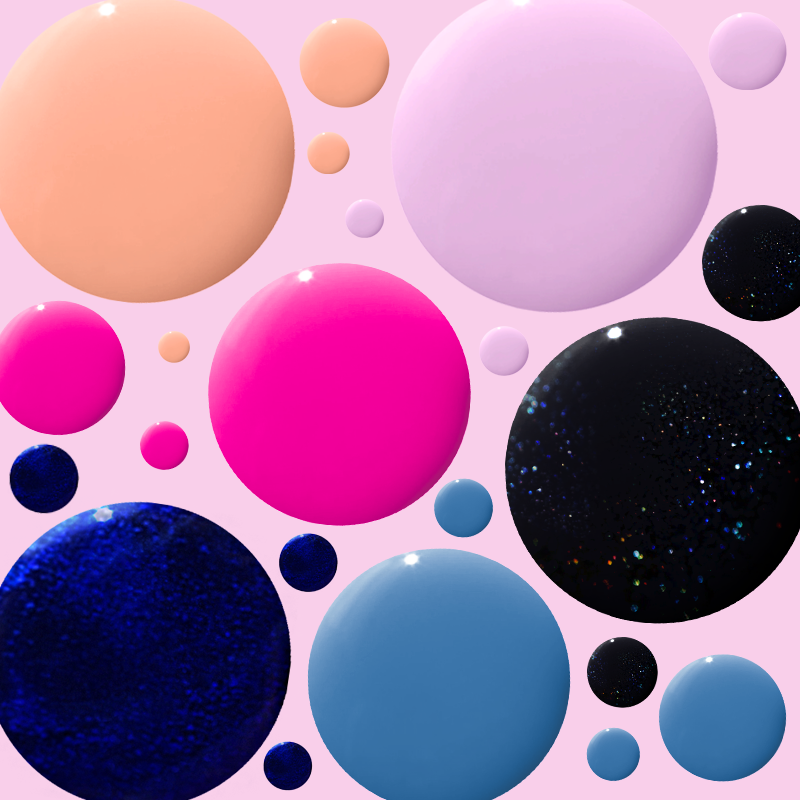 BOLDS & EFFECTS polish drops in vivid sheer, metallic, and shimmering shades for quick dry at-home manicures and pedicures