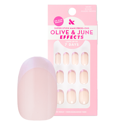 Glazed French | Short | Round - Tab Press-On Press-On