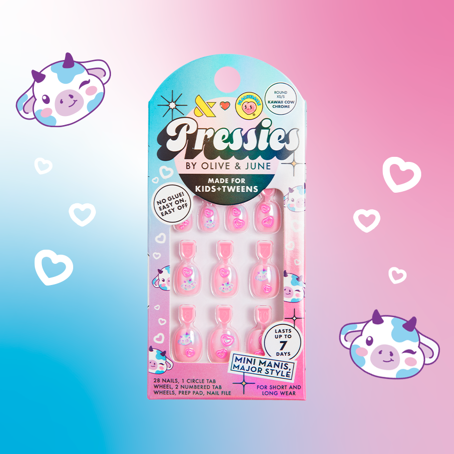 Kawaii Cow Chrome - Pressies | Extra Short Short | Round – Olive