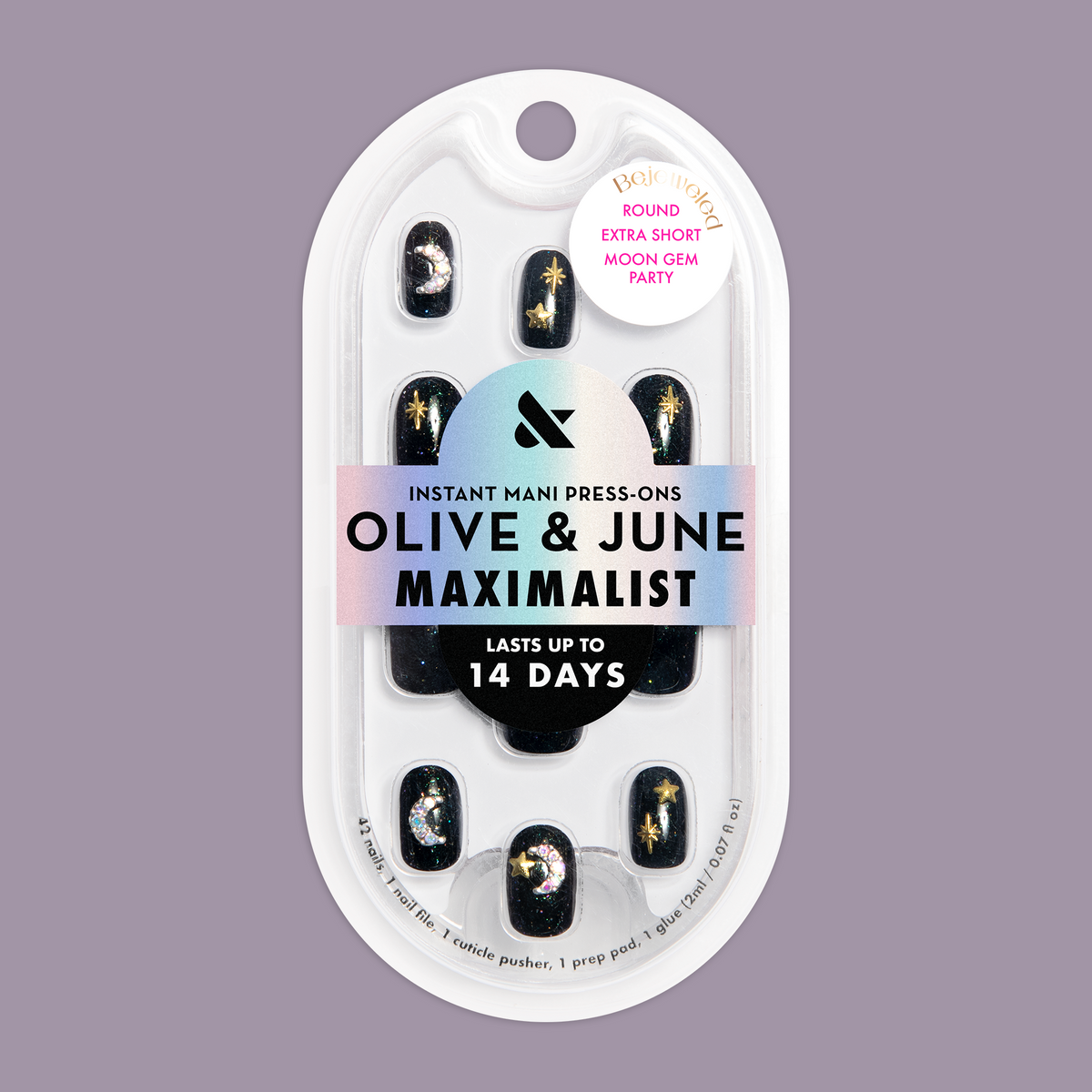Moon Gem Party - Press On | Extra Short | Round – Olive and June