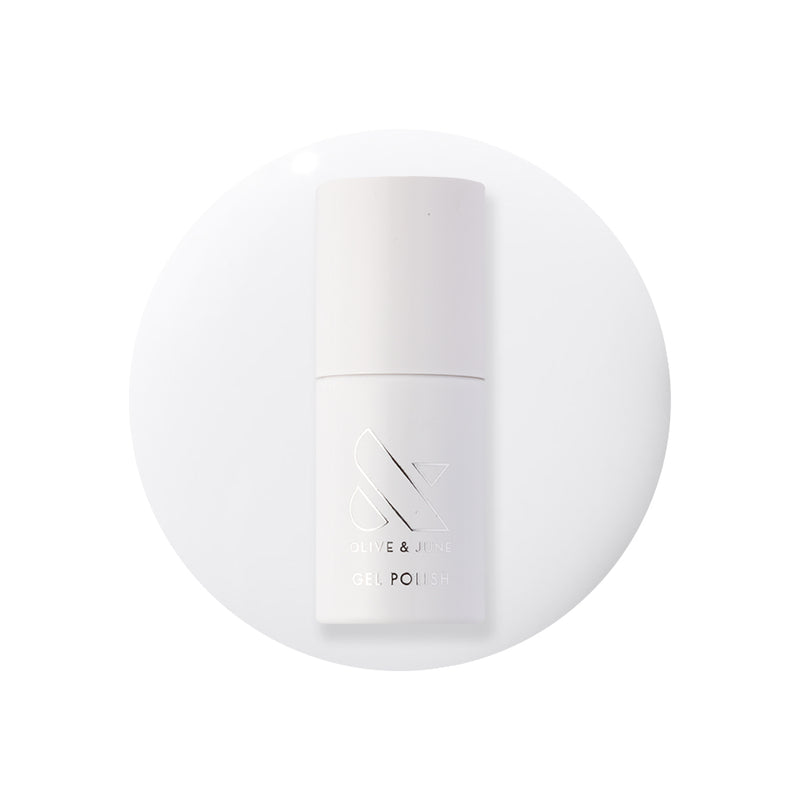 Perfect French Gel Mani System white gel polish bottle on matching white gel polish background
