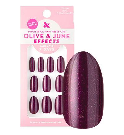 Plaza Shimmer | Medium | Oval - Tab Press-On Press-On