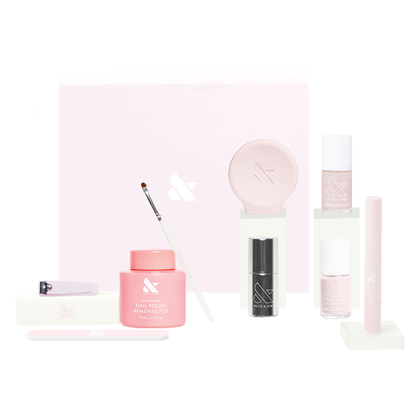 Soap Nails Long-Lasting Mani System with nail polish remover, brush, files, and long-lasting polish for at-home manicure