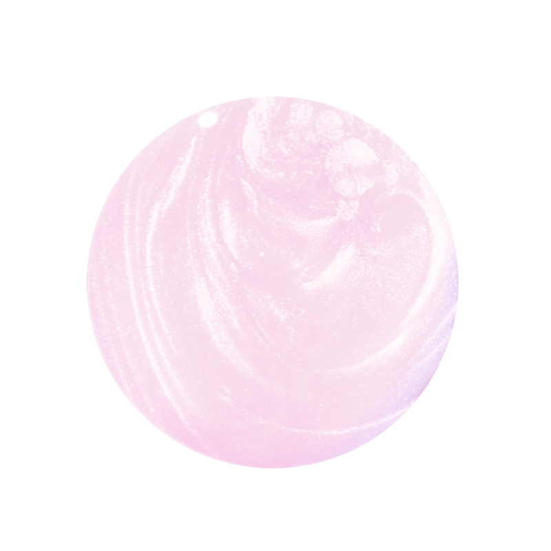 Glazed Donut Set nail polish close-up showing soft pink, iridescent shimmer with glossy, creamy texture by Olive and June