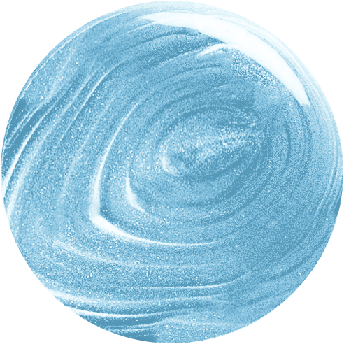 Same Day Next Year shimmery sheer blue gel polish swatch with a glossy finish for a long-lasting at-home manicure