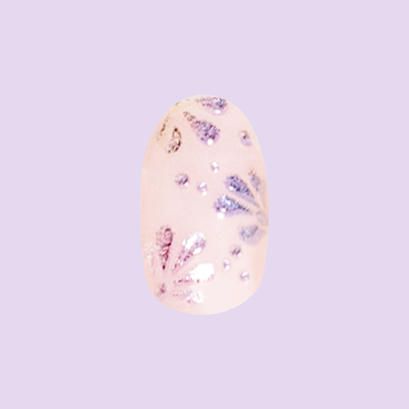 3D Chrome Blooms - Press-On | Short | Round - Press-On