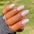3D Milky Swirls - Press-On | Medium | Oval thumbnail