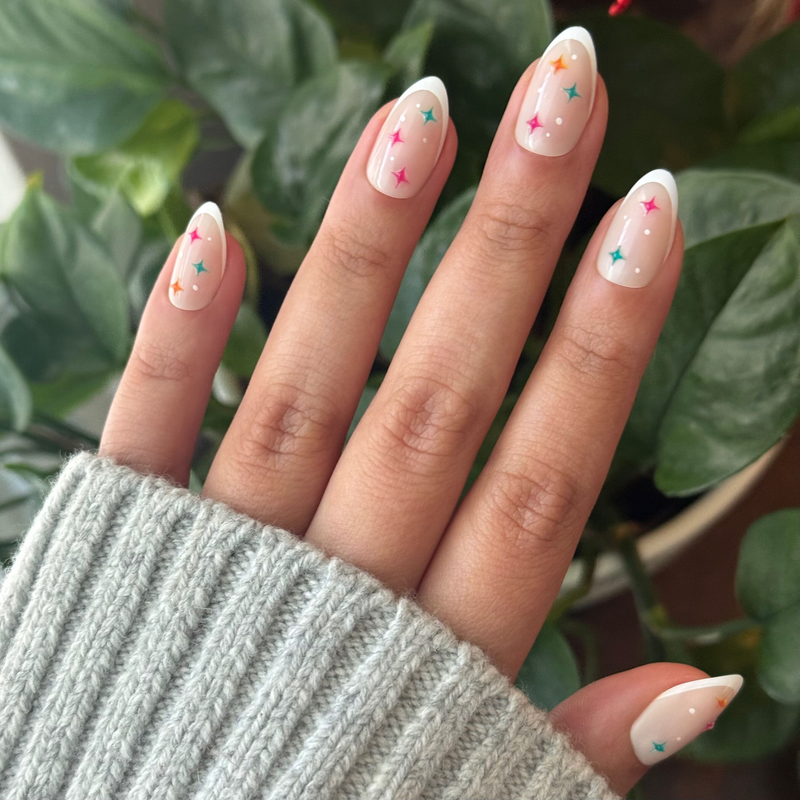 3D Gem French - Press-On | Medium | Almond - Press-On