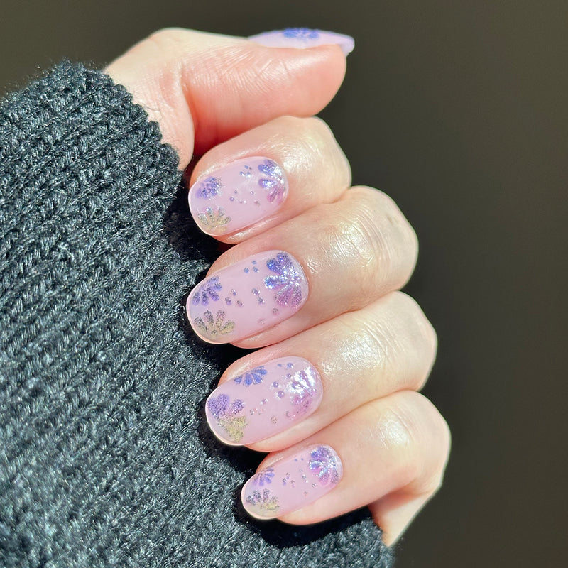 3D Chrome Blooms - Press-On | Short | Round - Press-On