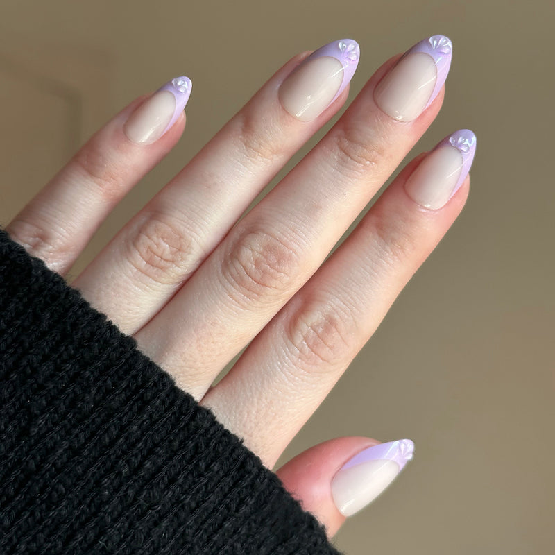 picture of 3D Iridescent Petal - Press-On | Medium | Almond