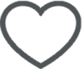 Gray outline of a heart shape with a thin stroke on a transparent background in minimalist style