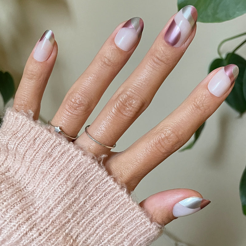 picture of Metallic Swirls - Press-On | Medium | Oval