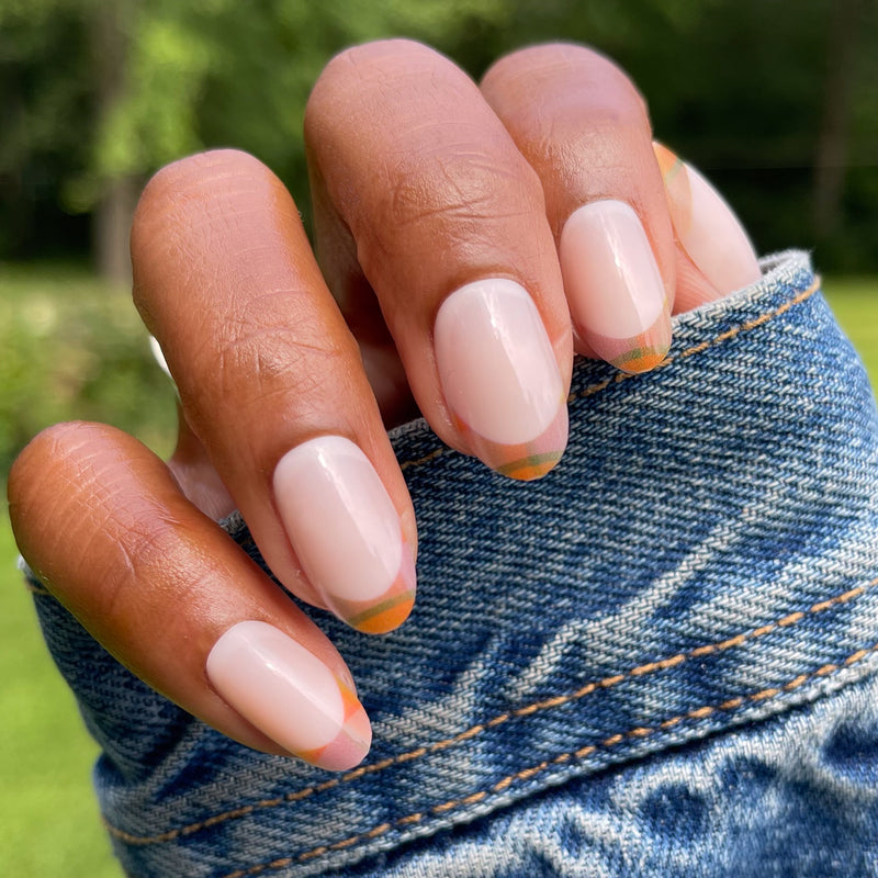 picture of Plaid Fall French - Press-On | Medium | Oval