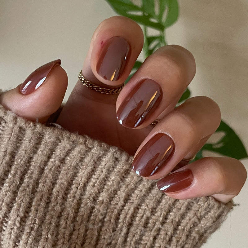 picture of Cocoa Chrome - Press-On | Short | Round