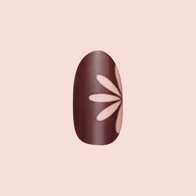 Big Duo Toned Flowers | Medium | Oval - Tab Press-On spill