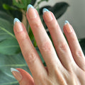BP Chrome with Pearls French - Press On | Medium | Almond single nail ugc