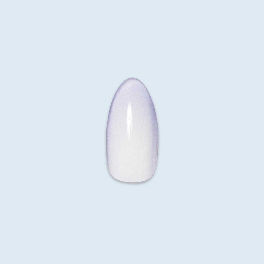 BP Ombre - Press-On | Medium | Almond showing single nail with soft blue gradient in medium almond shape on light background