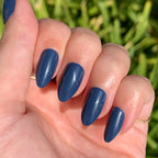 Social Studies - Press-On | Medium | Almond medium almond shaped press-on nails in sun-bleached deep navy for easy at-home mani
