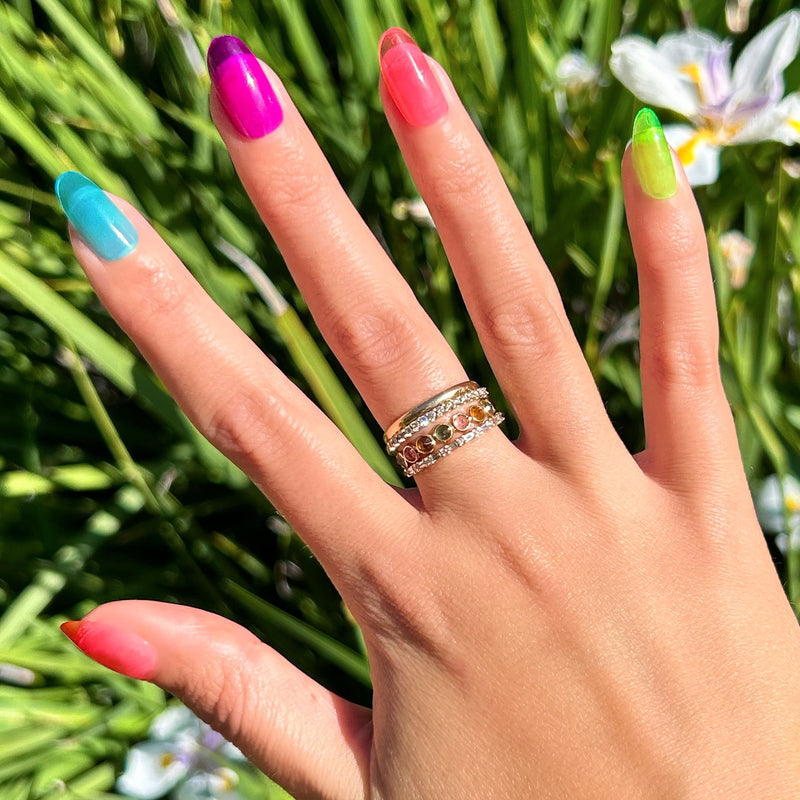 picture of Neon Rainbow Jelly - Press-On | Medium | Oval