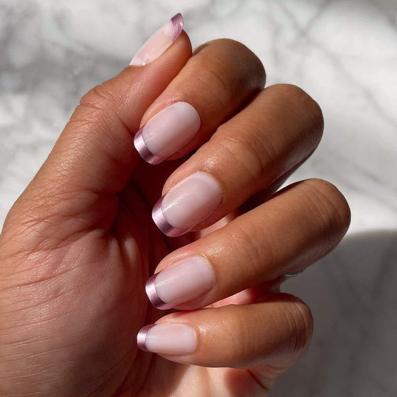 picture of Metallic Matte French - Press-On | Short | Squoval