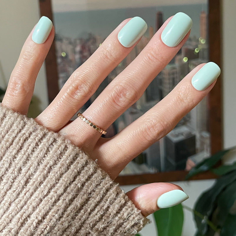 picture of Seafoam | Short | Squoval - Tab Press-On