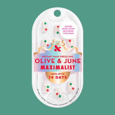 Bejeweled Christmas - Press-On | Extra Short | Round Bejeweled Christmas - Press-On | Extra Short | Round  Press-On