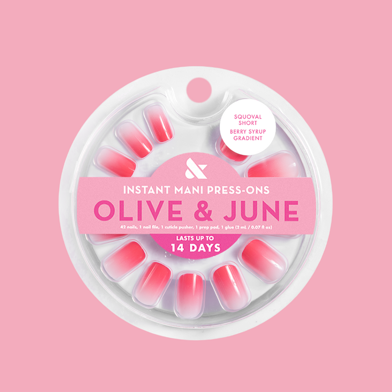 Berry Syrup Gradient - Press-On | Short | Squoval 