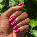Berry Plaid Velvet - Press-On | Medium | Oval thumbnail