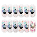 Set of 12 Big & Bold Press-Ons by Olive and June with 3D puffy and fierce French manicure designs for bold at-home nails