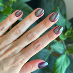 Black Cherry Chrome - Tab Press-on - Extra Short | Round