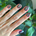 Black Cherry Chrome - Tab Press-on - Extra Short |  Round thumbnail