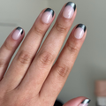 Black Magic Velvet French - Tab Press-On | Extra Short | Squoval single nail ugc