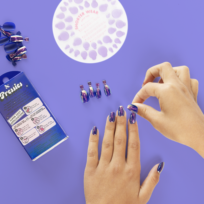 Blue Chrome Magic - Pressies | Short Medium | Round - Pressies