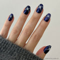 Blue Celestial Chrome  - Press-Ons | Short | Round single nail ugc