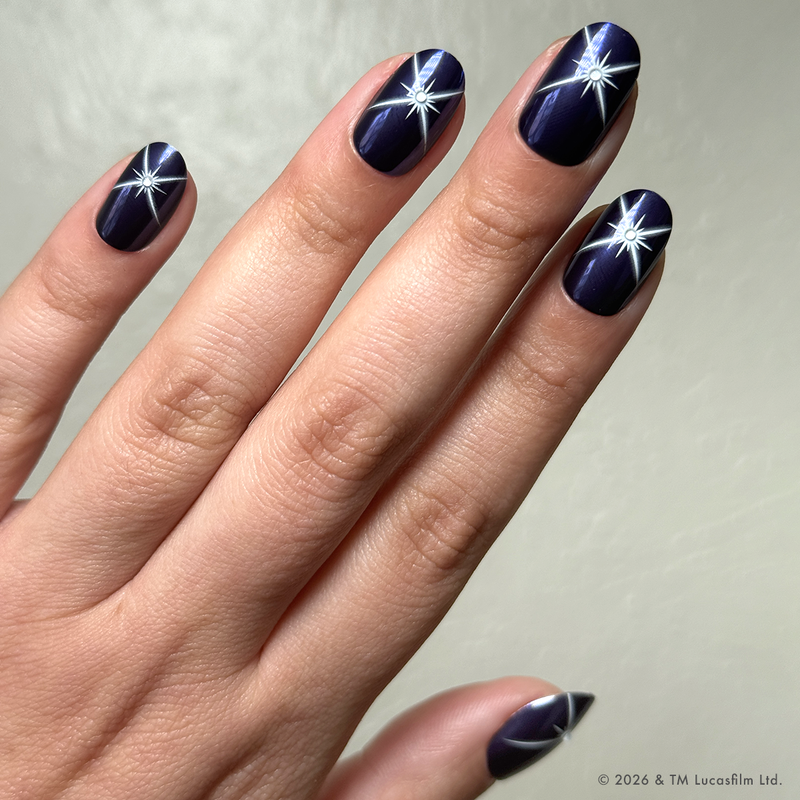 Blue Celestial Chrome - Press-Ons | Short | Round - Press-On