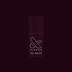 Bottle of Covet - Gel nail polish in a cool deep plum shade with Olive and June branding on dark background