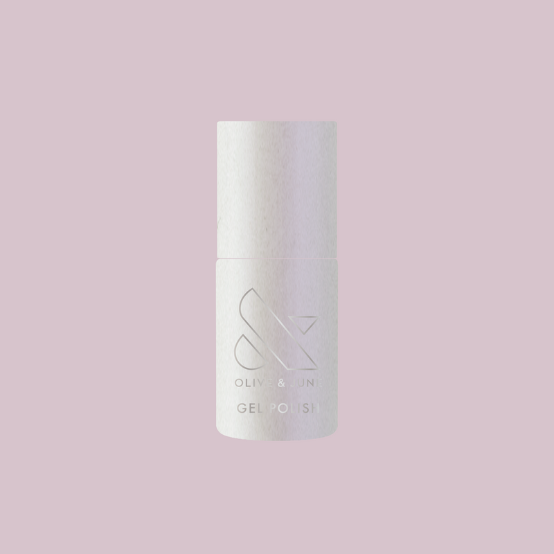 BAROQUE Gel bottle with shimmering pearly white iridescent gel polish for long-lasting at-home manicure use