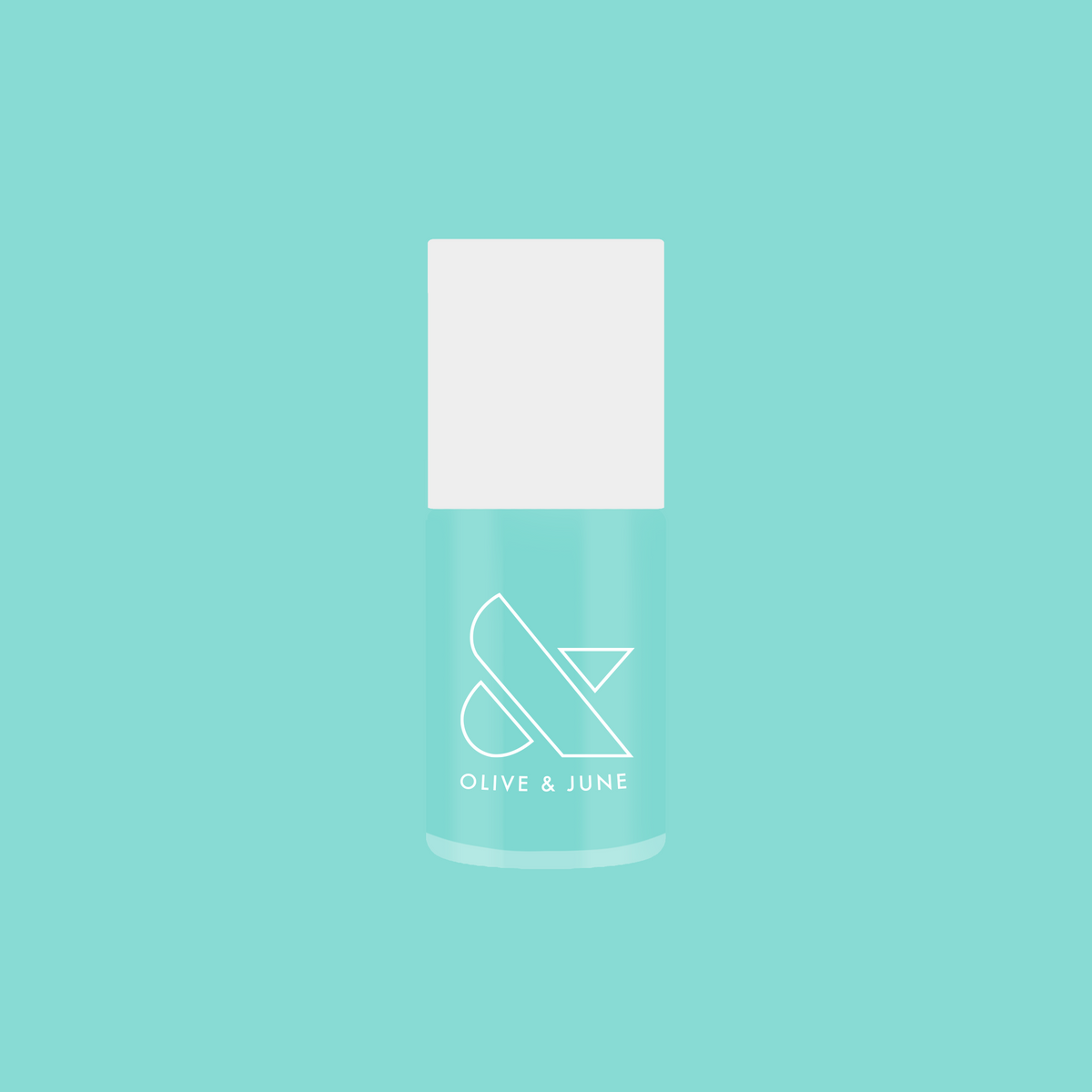 Slam Dunk nail polish bottle in true turquoise shade by Olive and June for vibrant at-home manicure.