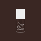 Olive and June Dark Chocolate nail polish bottle on deep brown background for rich manicure looks