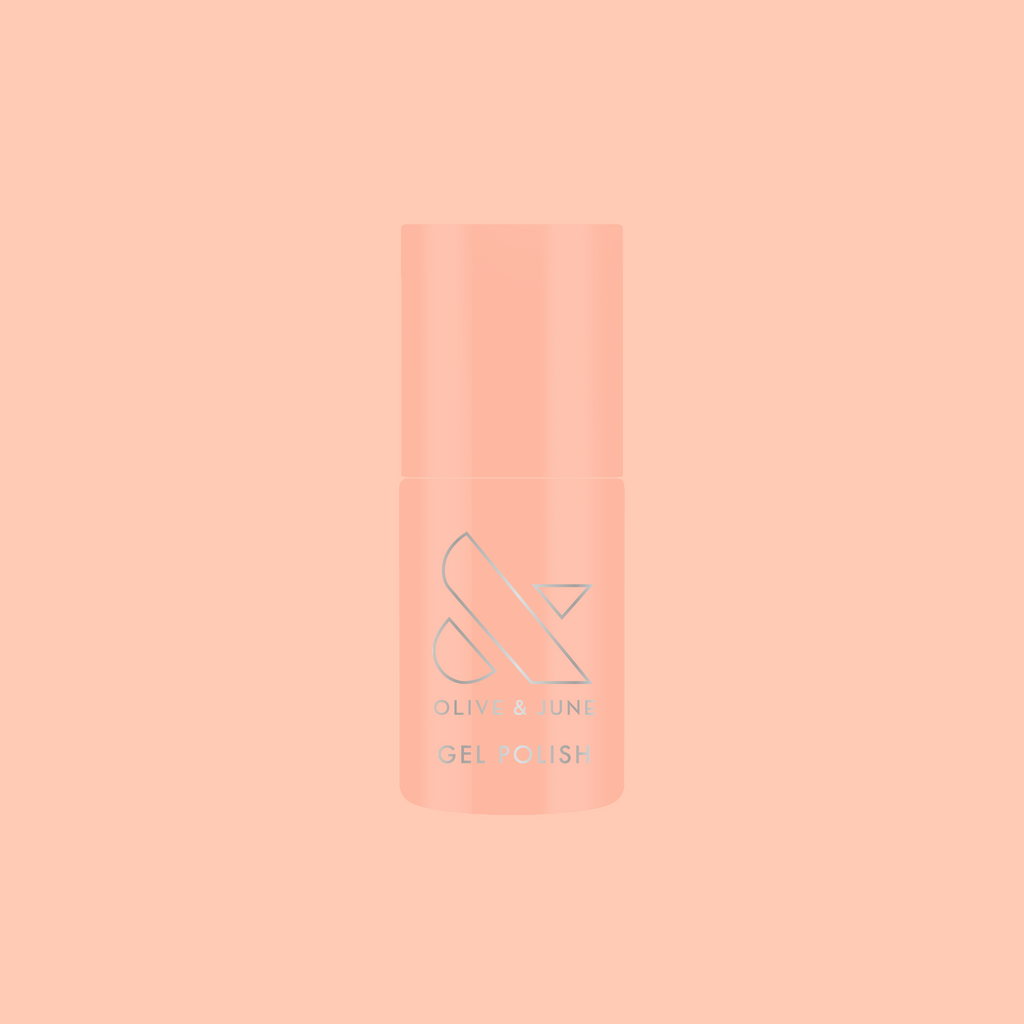 CS - Gel bottle in a soft peachy coral shade for a long-lasting, at-home gel polish manicure look