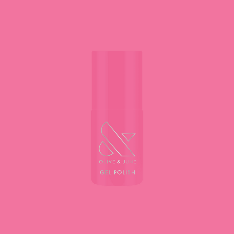 Prom - Gel bottle shown in bold magenta pink for a vibrant, long-lasting at-home gel manicure by Olive and June