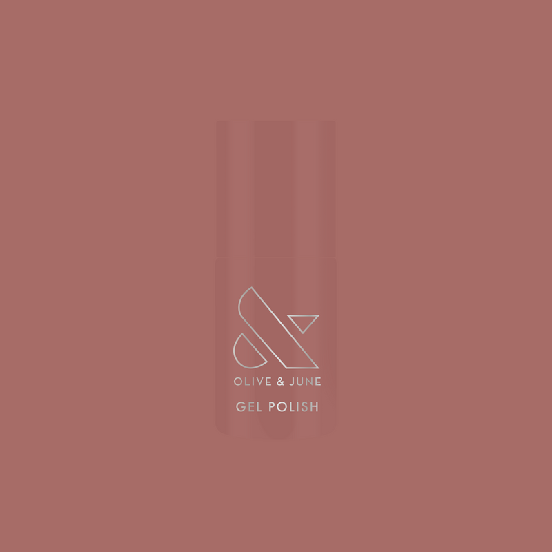 Shacket - Gel gel polish bottle in warm rose neutral shade by Olive and June for a smooth, long-lasting manicure