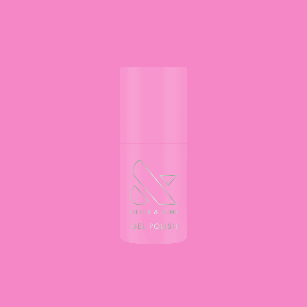 Permanent Vacation - Gel bright pink gel polish bottle on pink background for a vibrant mani or pedicure option