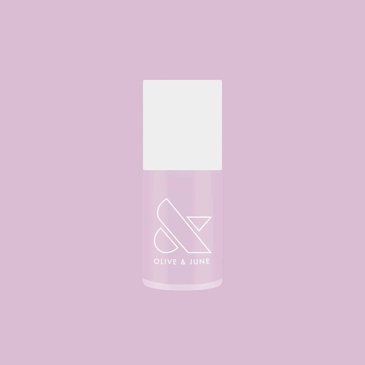 Bottle of Passionfruit Gloss quick dry gel polish in milky lavender shade on soft purple background