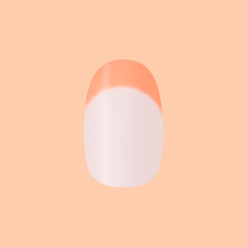 Bounce Back Chrome French - Press-On | Extra Short | Round with shiny orange tangerine tips for easy at-home manicure