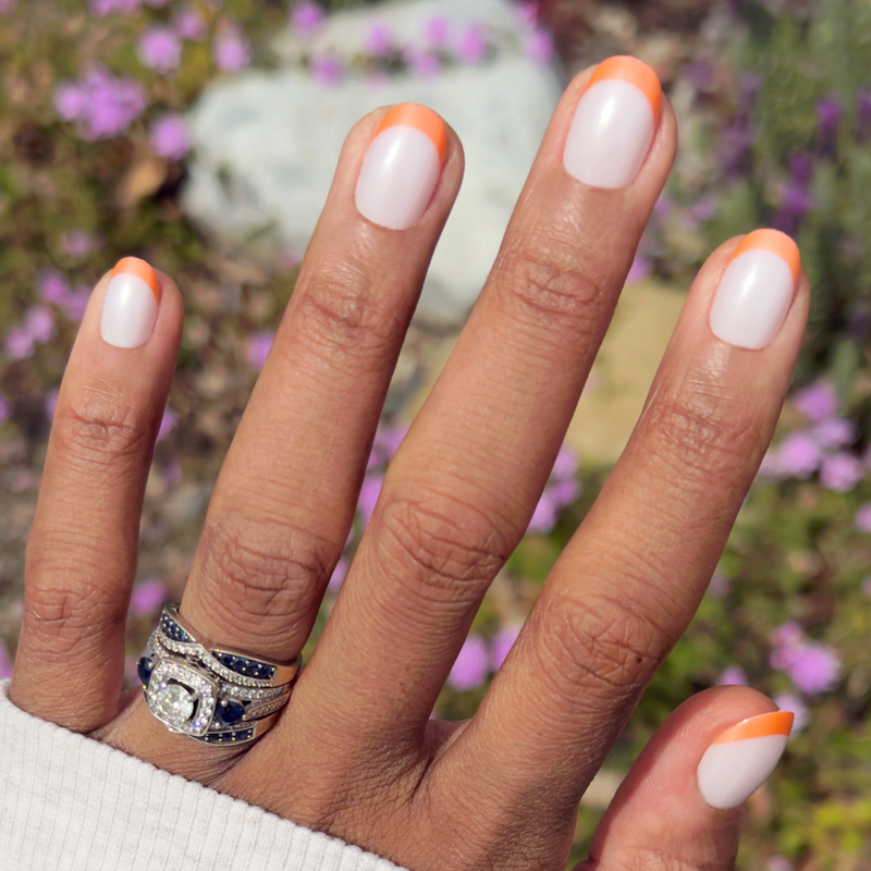 picture of Bounce Back Chrome French - Press-On | Extra Short | Round