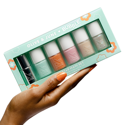 All Star Mani Set by Olive and June with six mini gel nail polishes and a long-lasting top coat for easy manicures at home All Star Mani Set  Other