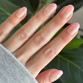 Bubblegum French with Metallic Stars  - Press On | Short | Round - Press-On thumbnail