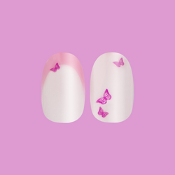 Butterfly Mixed French - Press-On | Medium | Oval