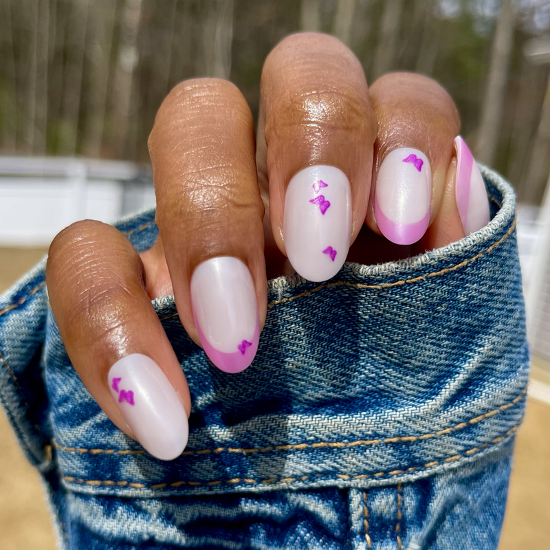 picture of Butterfly Mixed French - Press-On | Medium | Oval